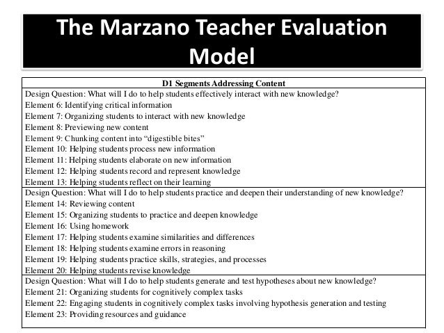 Dissertation marzano assessment